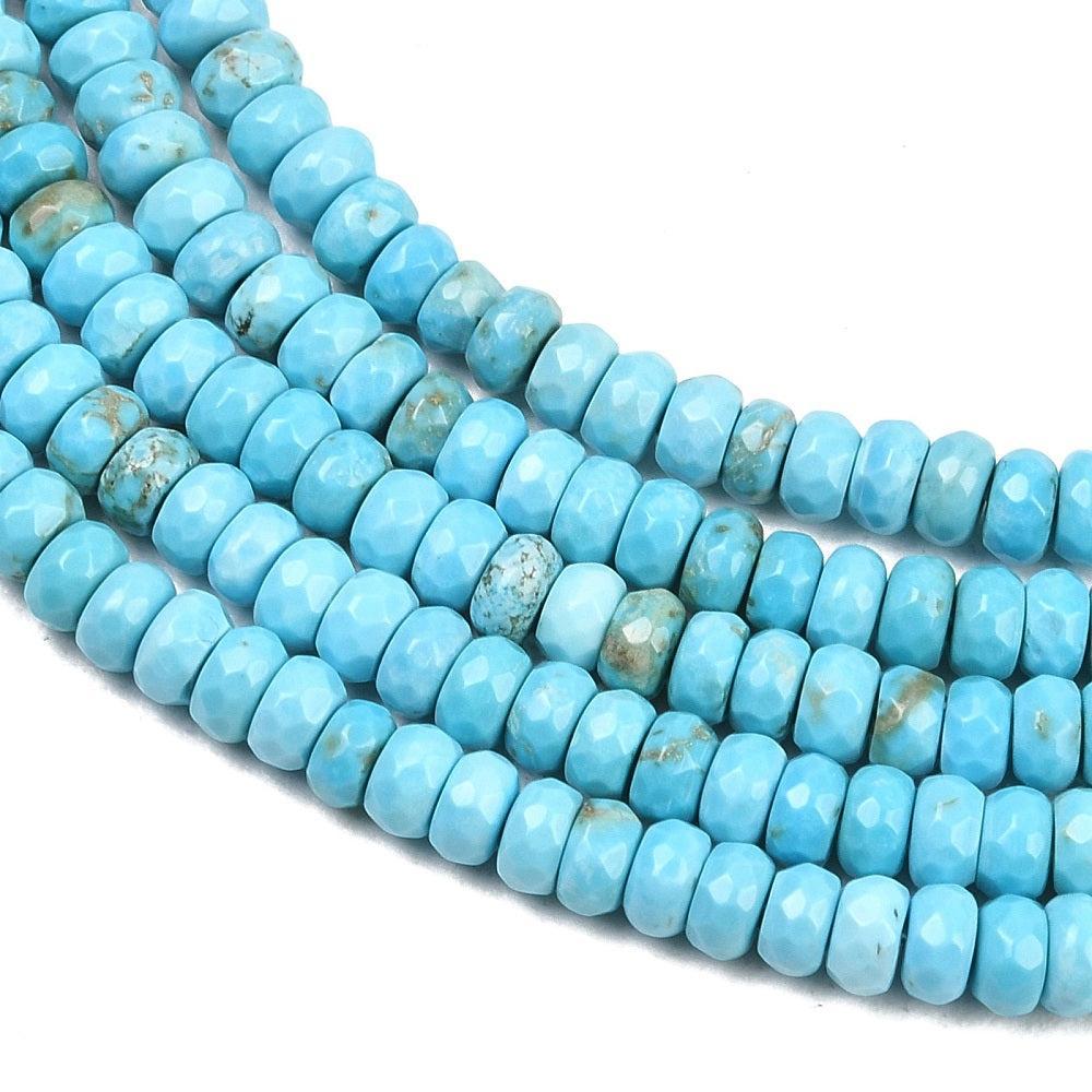 Edelsteen Magneziet Rondel Turquoise 4x2mm - ±10 stuks (kopie)-Kralen-Kraaltjes van Renate