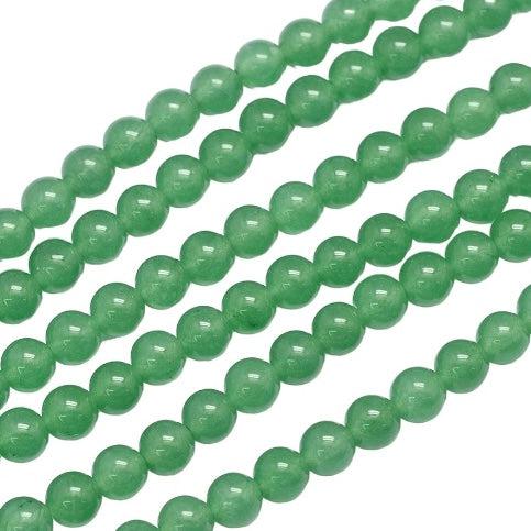 Edelsteen Malaysia jade green 6mm- per 15 stuks-Kralen-Kraaltjes van Renate