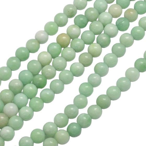 Edelsteen Malaysia jade light green 6mm- per 15 stuks-Kralen-Kraaltjes van Renate