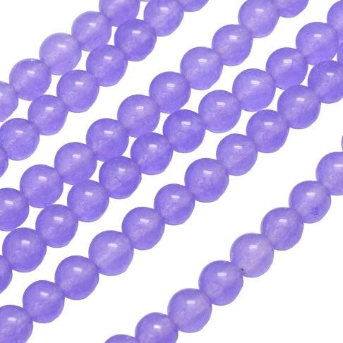 Edelsteen Malaysia jade purple 6mm- per 15 stuks-Kralen-Kraaltjes van Renate