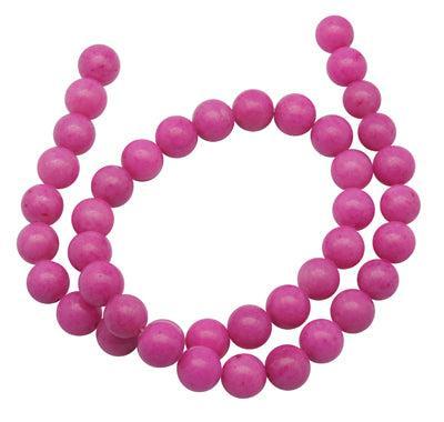 Edelsteen Mashan Jade Kraal Rond Magenta Roze 10mm - per stuk-Kralen-Kraaltjes van Renate