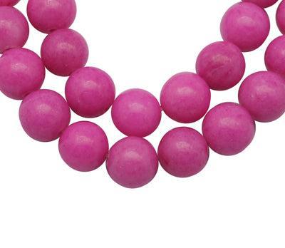 Edelsteen Mashan Jade Kraal Rond Magenta Roze 10mm - per stuk-Kralen-Kraaltjes van Renate