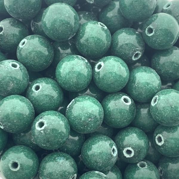 Edelsteen Mashan jade donkergroen 10mm-Kraaltjes van Renate