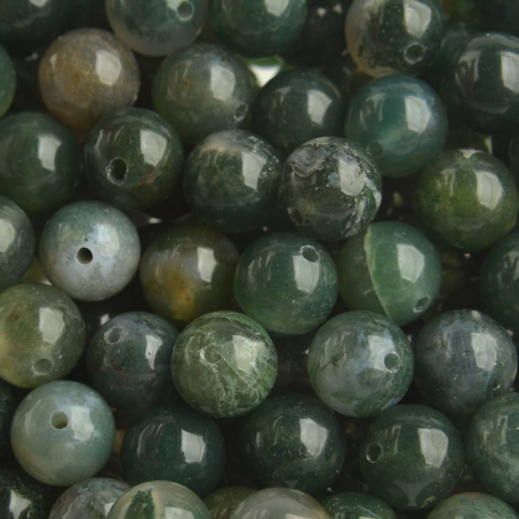Edelsteen Mos Agaat 8mm-Kraaltjes van Renate