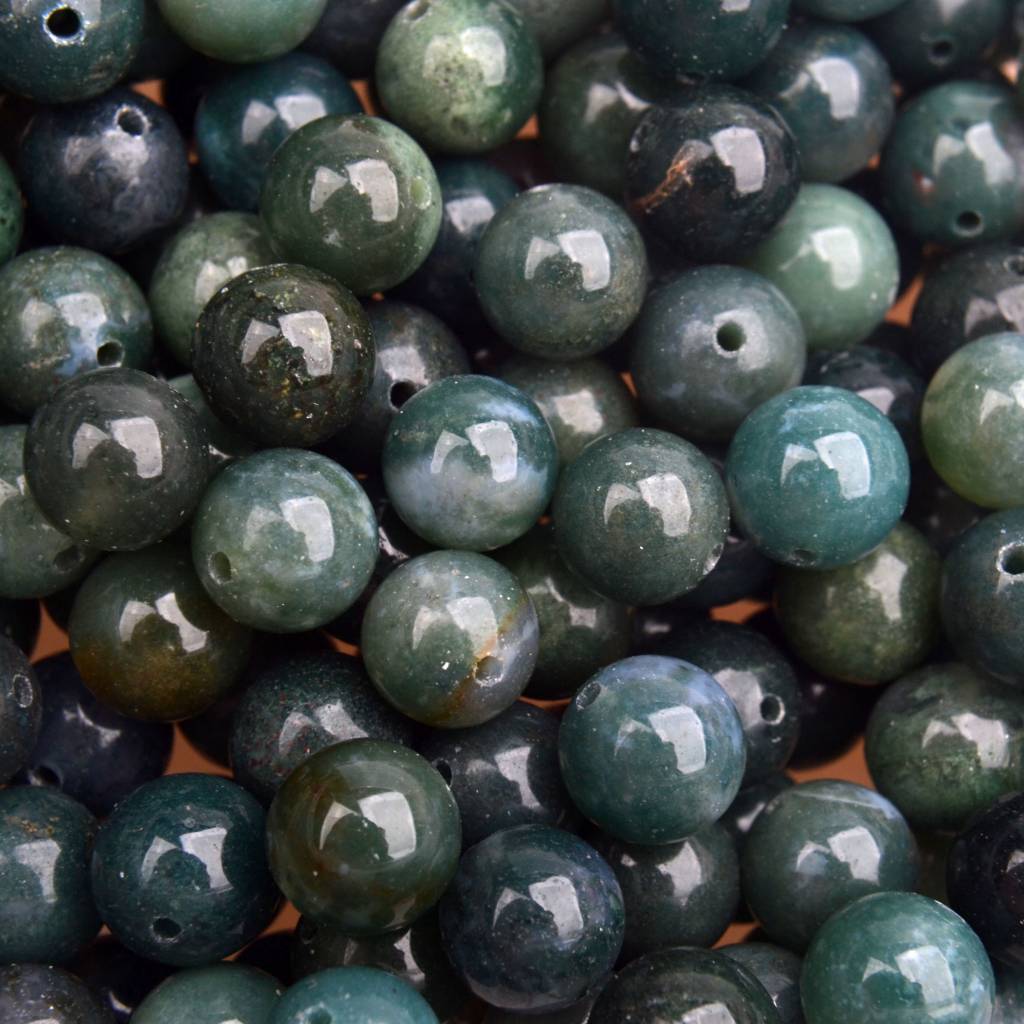 Edelsteen Moss agaat groen rond 8mm-Kraaltjes van Renate