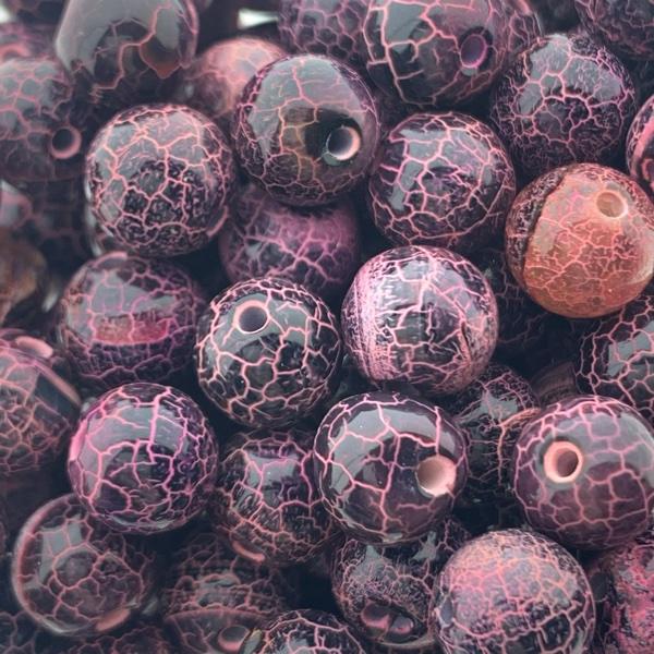 Edelsteen Natural Fire Agate 8mm-Kraaltjes van Renate