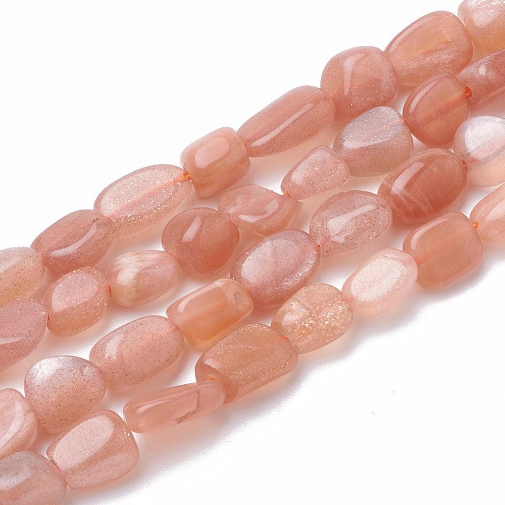 Edelsteen Nugget Sunstone 11x7mm - per stuk-Kralen-Kraaltjes van Renate