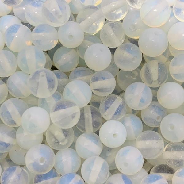 Edelsteen Opaliet wit rond 8mm-Kraaltjes van Renate