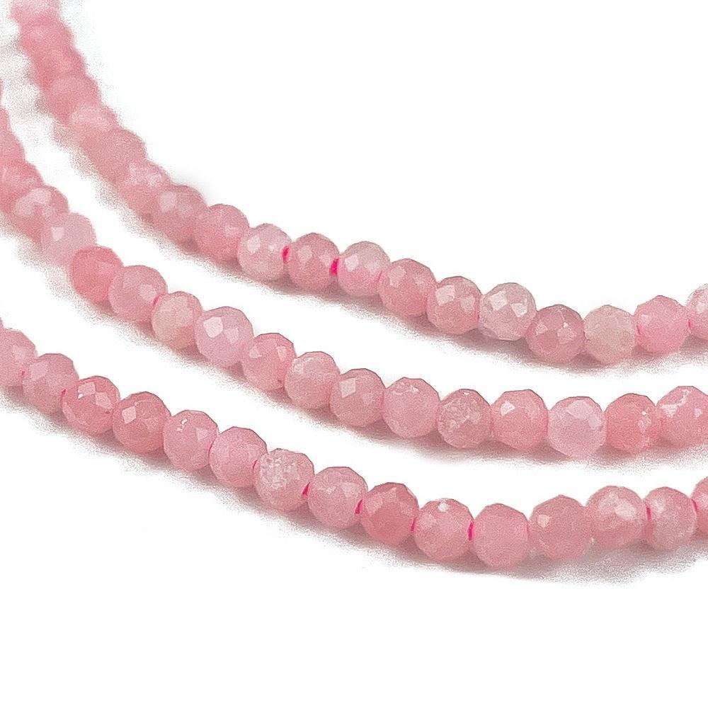Edelsteen Pink Opal faceted 2mm - ±48 stuks-bedels-Kraaltjes van Renate