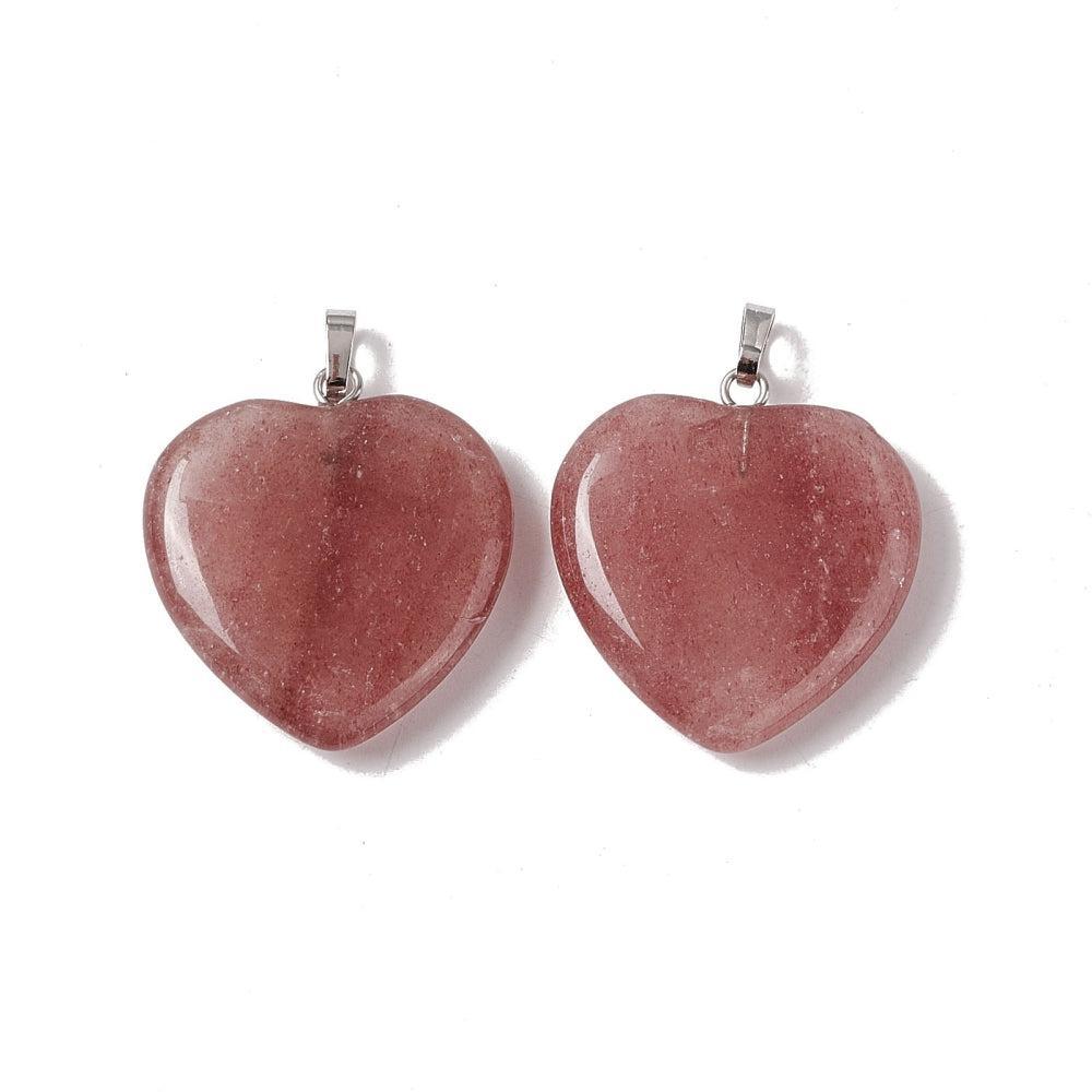 Edelsteen Quartz Strawberry bedel 25mm-Kralen-Kraaltjes van Renate