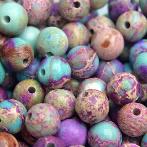 Edelsteen Regaliet rond aqua paars 6mm - 10 stuks-Kraaltjes van Renate