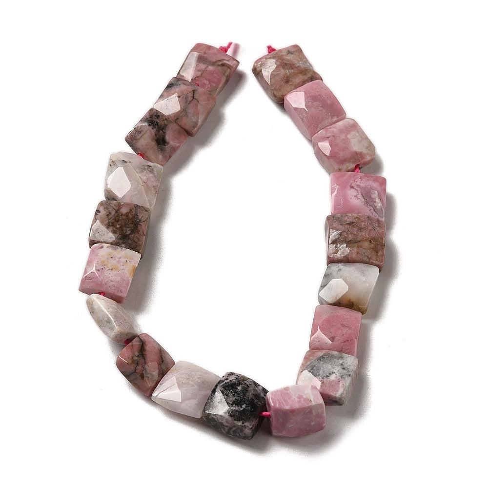 Edelsteen Rhodoniet square 10mm - per stuk-bedels-Kraaltjes van Renate