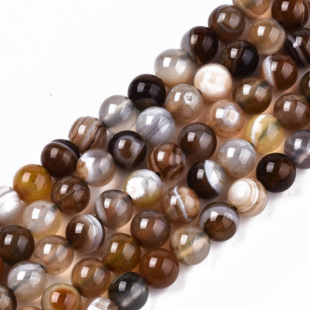 Edelsteen Rond Agate Multicolor 6.5mm - per zakje (20 stuks)-Kraaltjes van Renate