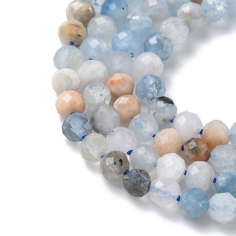 Edelsteen Rond Aquamarine Aquamarijn 4mm - per zakje (20 stuks)-Kraaltjes van Renate