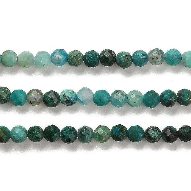 Edelsteen Rond Chrysocolla Blauw Groen 3mm - per 20 stuks-Kralen-Kraaltjes van Renate