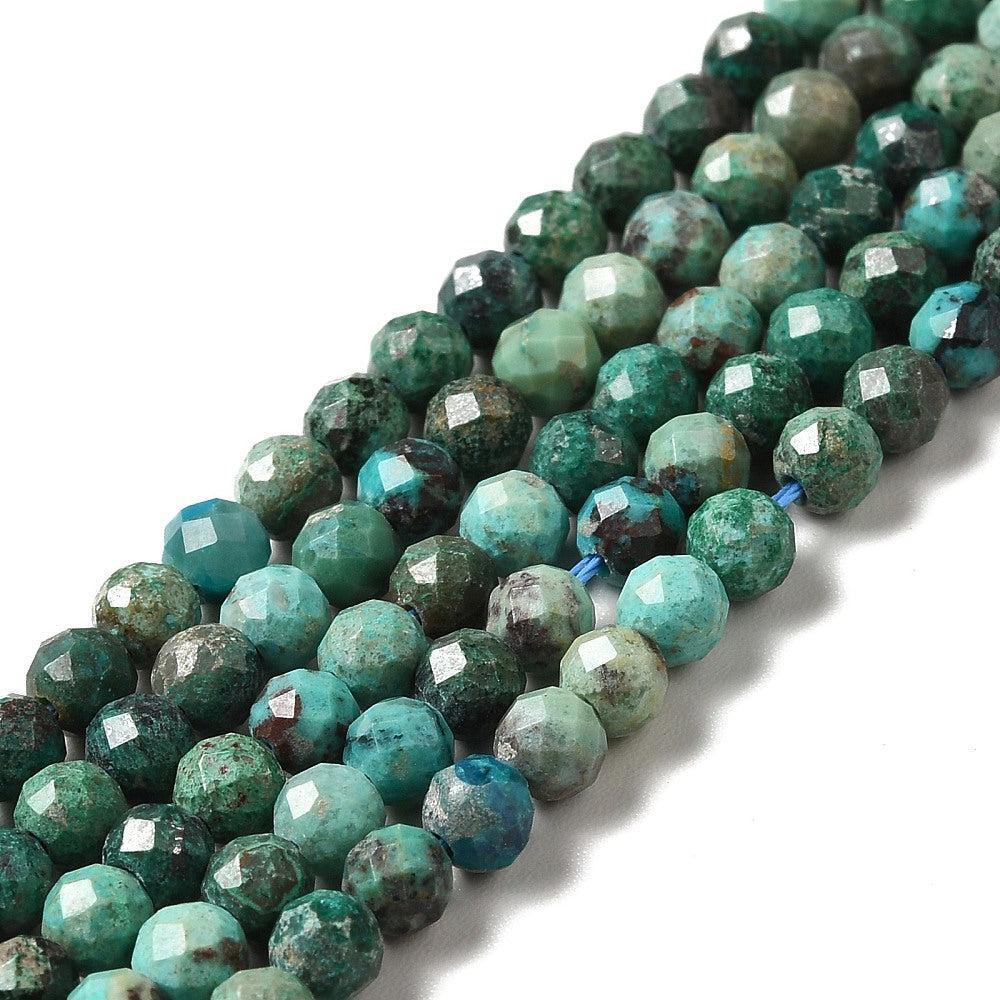 Edelsteen Rond Chrysocolla Blauw Groen 4mm - per stuk-Kraaltjes van Renate