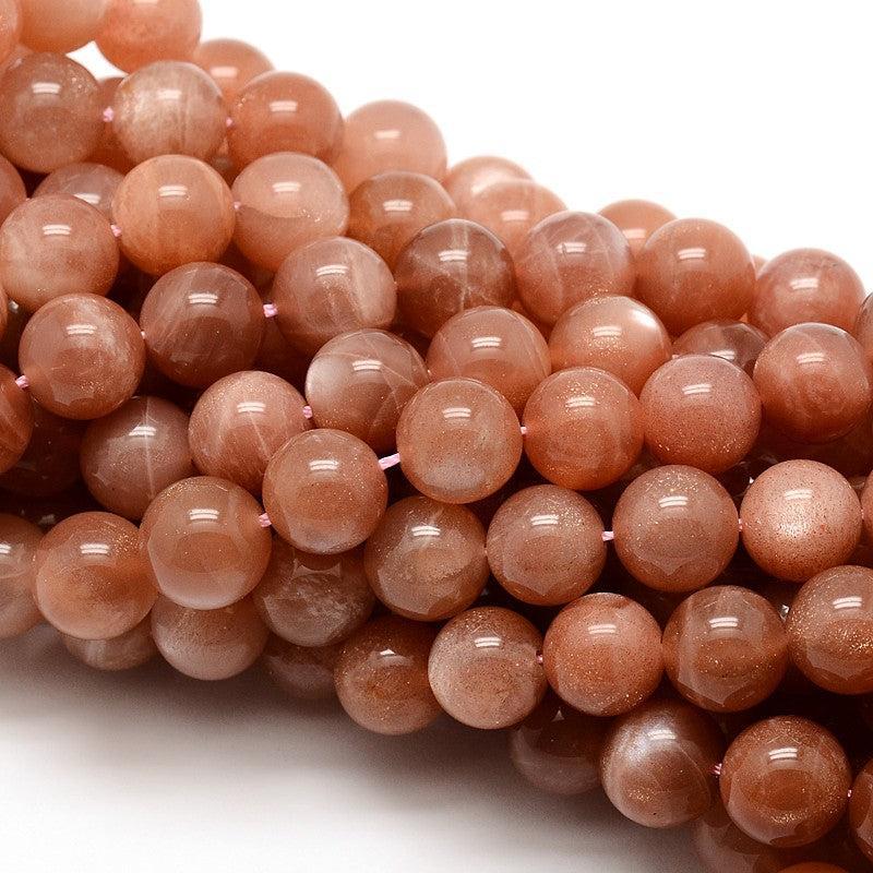 Edelsteen Rond Sunstone Oranje 6mm - per 10 stuks-Kralen-Kraaltjes van Renate