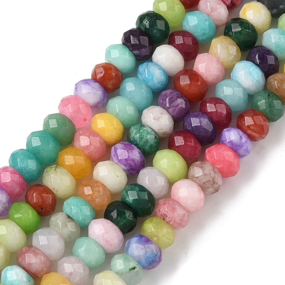 Edelsteen Rondel Geverfd Gekleurd 8x5mm - per zakje (15 stuks)-Kralen-Kraaltjes van Renate