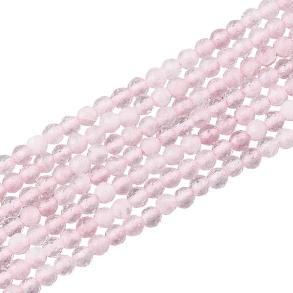 Edelsteen rose quartz faceted 2mm - ±182 stuks-bedels-Kraaltjes van Renate