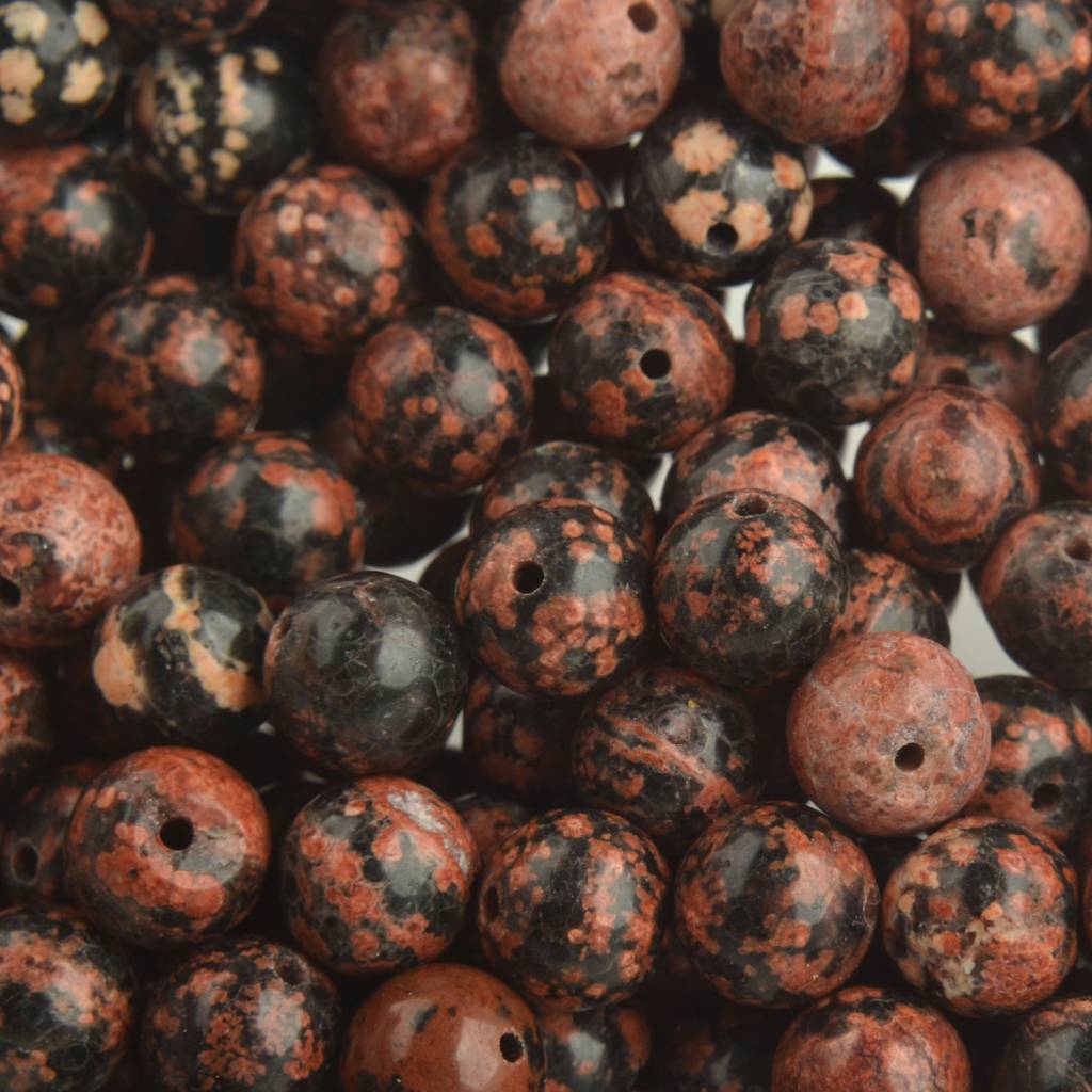 Edelsteen Snowflake Obsidian 8mm-Kraaltjes van Renate