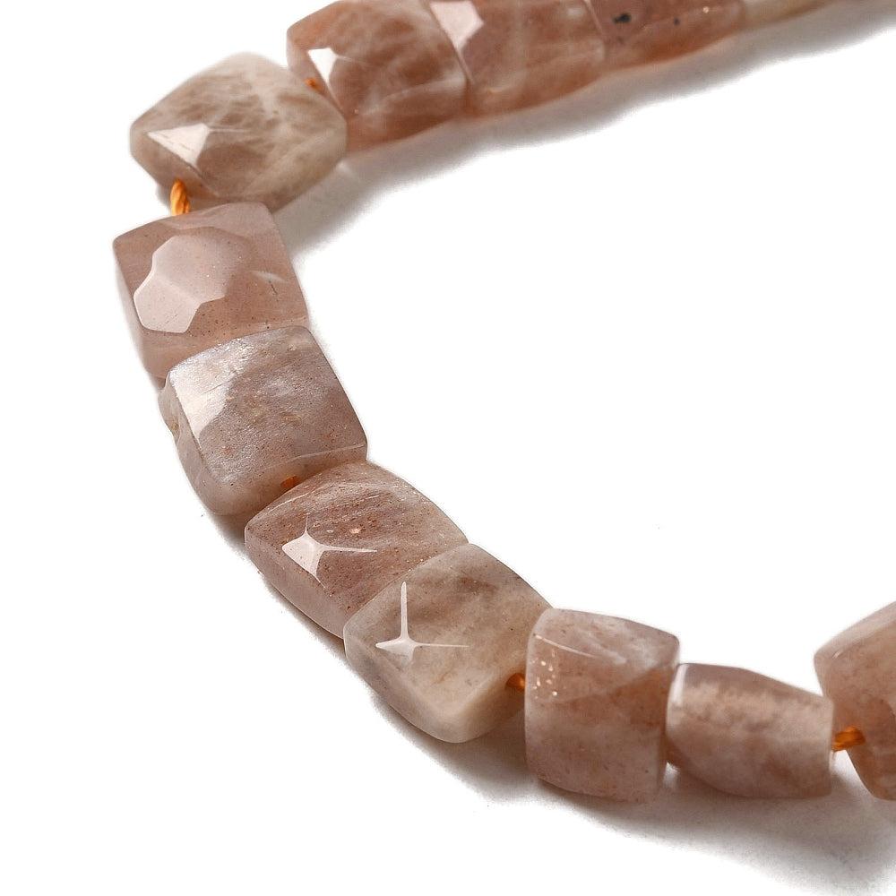 Edelsteen Sunstone square 10mm - per stuk-bedels-Kraaltjes van Renate