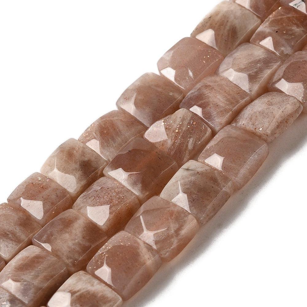 Edelsteen Sunstone square 10mm - per stuk-bedels-Kraaltjes van Renate