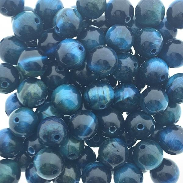 Edelsteen Tiger Eye blauw 8mm-Kraaltjes van Renate