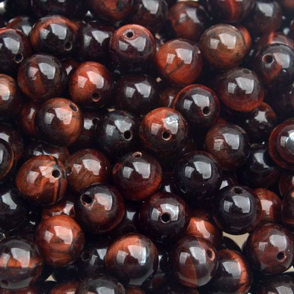 Edelsteen Tigereye dark red rond 8mm-Kraaltjes van Renate