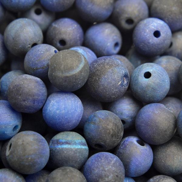 Edelsteen Tijgeroog mat blauw rond 6mm - 10 stuks-Kraaltjes van Renate