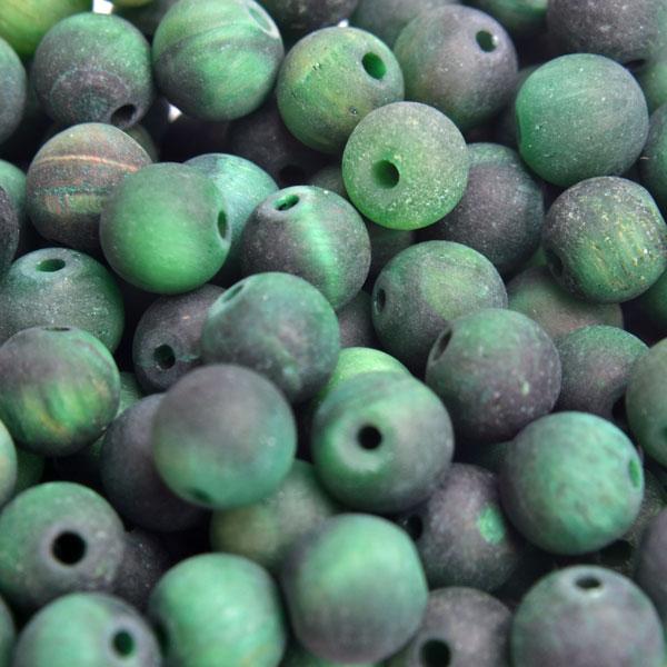 Edelsteen Tijgeroog mat groen rond 6mm - 10 stuks-Kraaltjes van Renate