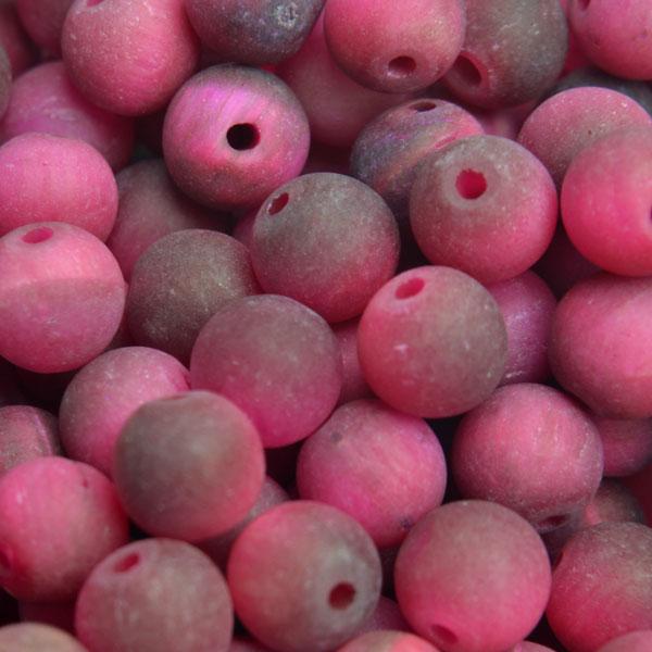 Edelsteen Tijgeroog mat roze rond 6mm - 10 stuks-Kraaltjes van Renate