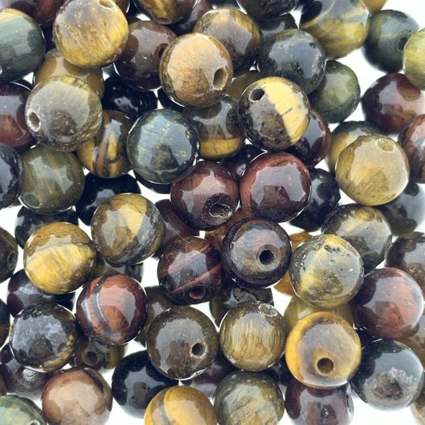 Edelsteen Tijgeroog rond 6mm - 10 stuks-Kraaltjes van Renate