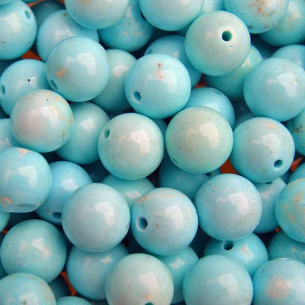 Edelsteen Turquoise licht blauw rond 8mm-Kraaltjes van Renate