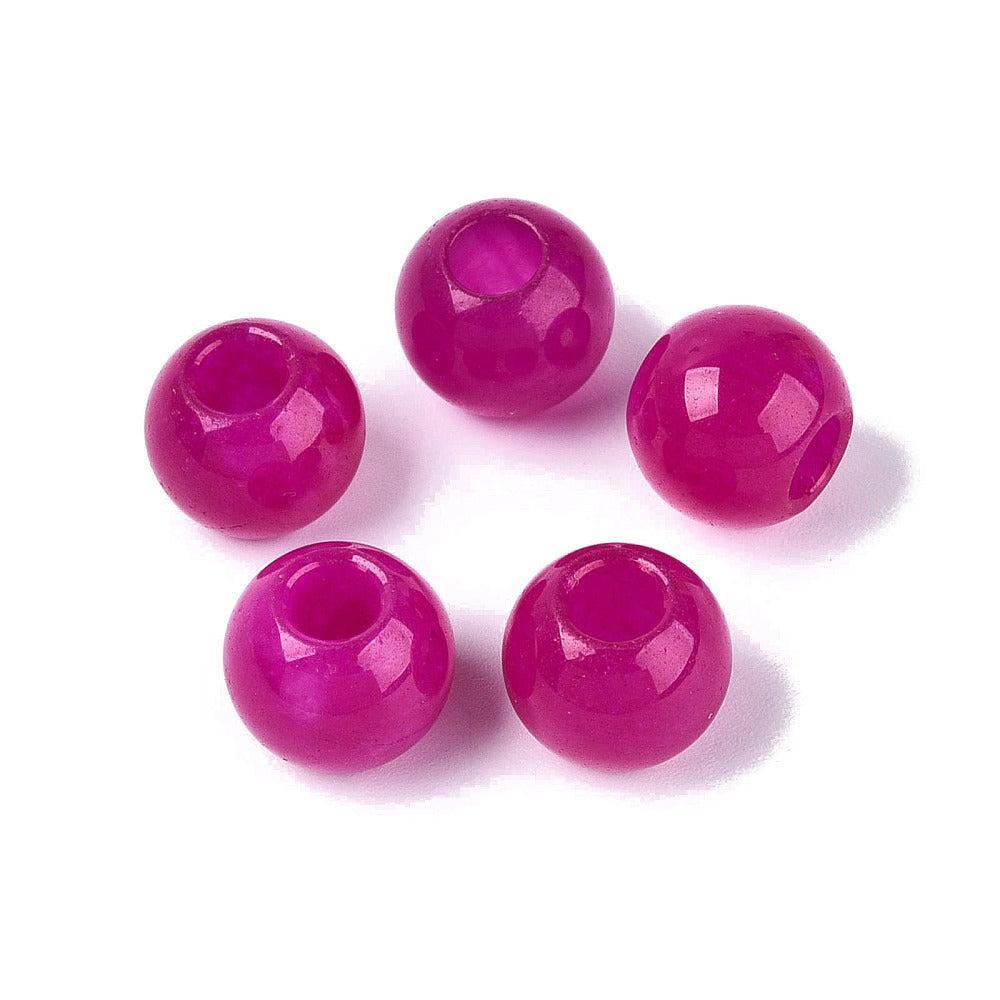 Edelsteen Witte Jade European Bead Magenta 10mm - per stuk-Kralen-Kraaltjes van Renate