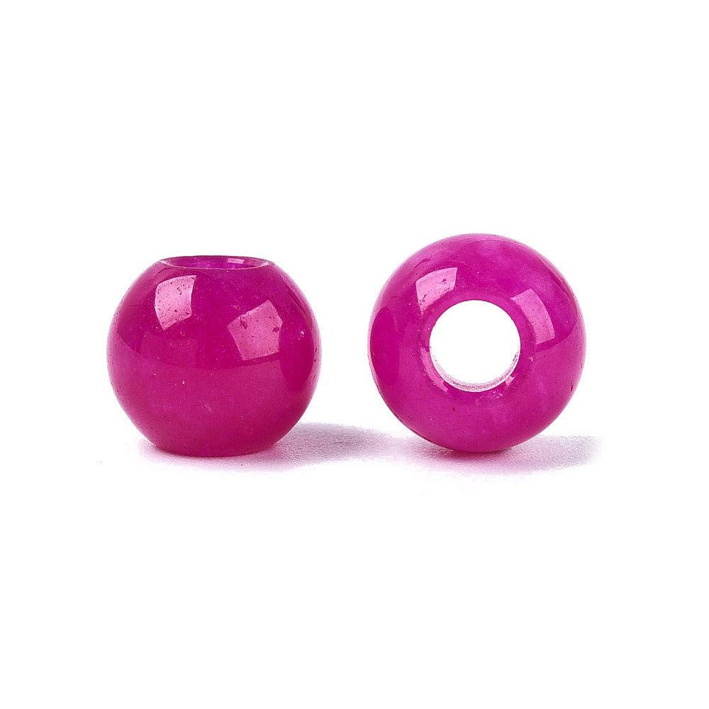 Edelsteen Witte Jade European Bead Magenta 10mm - per stuk-Kralen-Kraaltjes van Renate