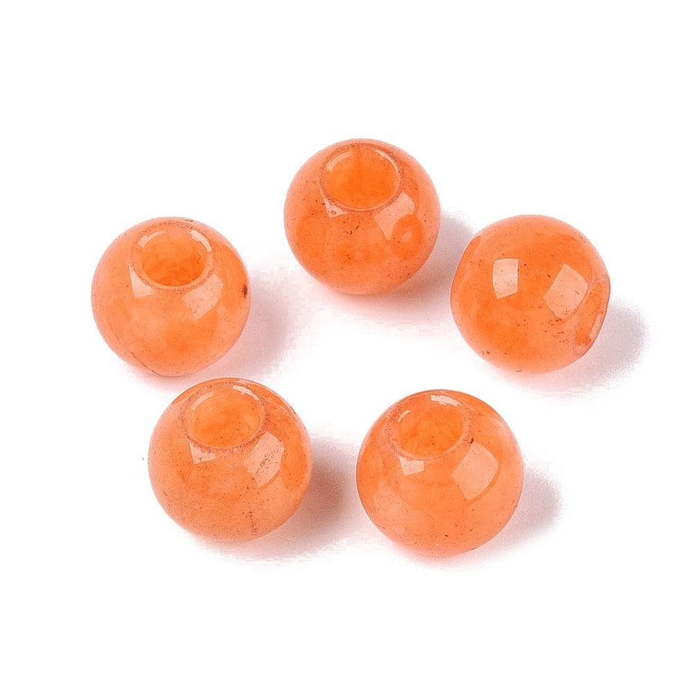 Edelsteen Witte Jade European Bead Oranje 10mm - per stuk-Kralen-Kraaltjes van Renate