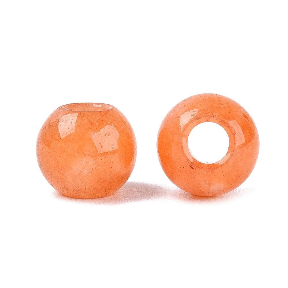 Edelsteen Witte Jade European Bead Oranje 10mm - per stuk-Kralen-Kraaltjes van Renate