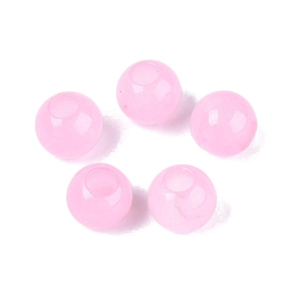 Edelsteen Witte Jade European Bead Pearl Pink 10mm - per stuk-Kralen-Kraaltjes van Renate