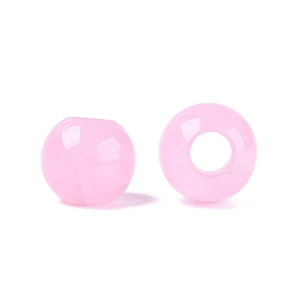 Edelsteen Witte Jade European Bead Pearl Pink 10mm - per stuk-Kralen-Kraaltjes van Renate