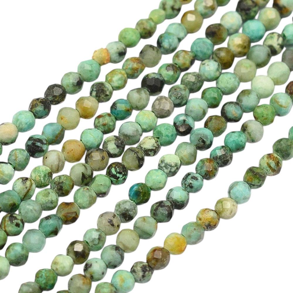 Edelsteen african turquoise faceted 3mm - 20 stuks-Kralen-Kraaltjes van Renate