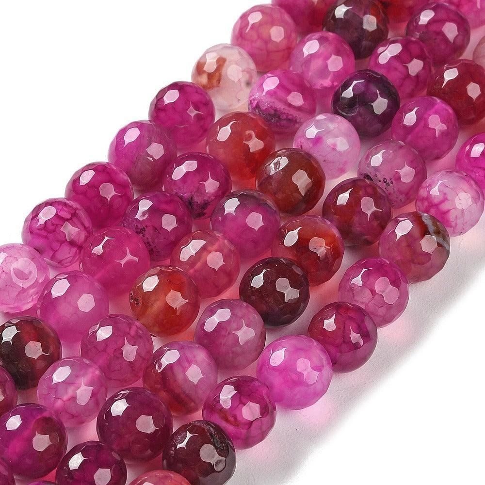 Edelsteen agaat 10mm faceted fuchsia - per stuk-Kralen-Kraaltjes van Renate