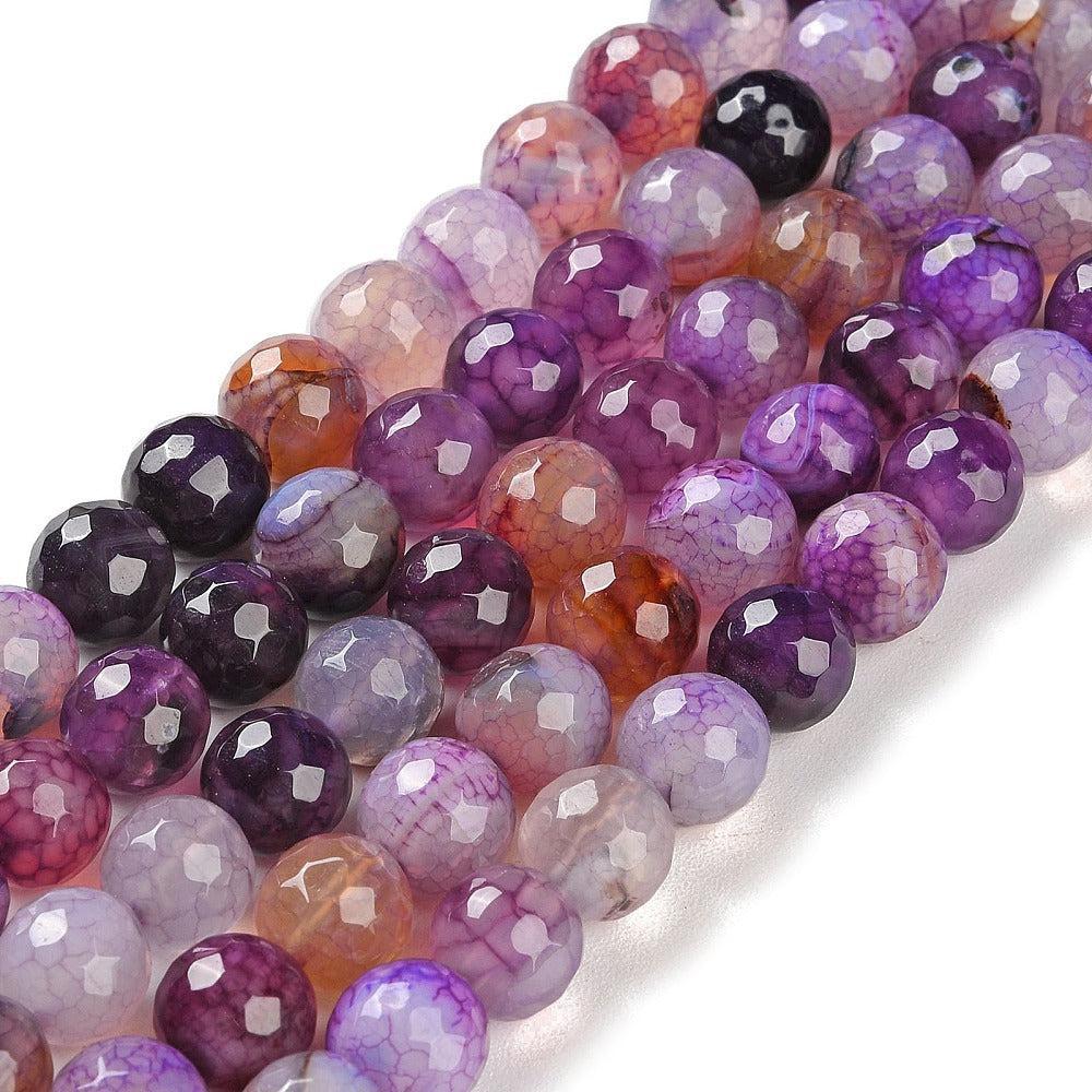 Edelsteen agaat 10mm faceted paars - per stuk-Kralen-Kraaltjes van Renate