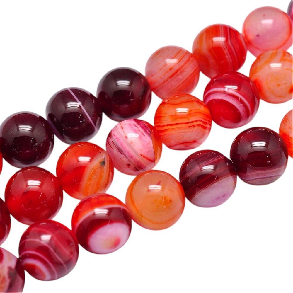 Edelsteen agaat 10mm rood/oranje - per stuk-Kralen-Kraaltjes van Renate