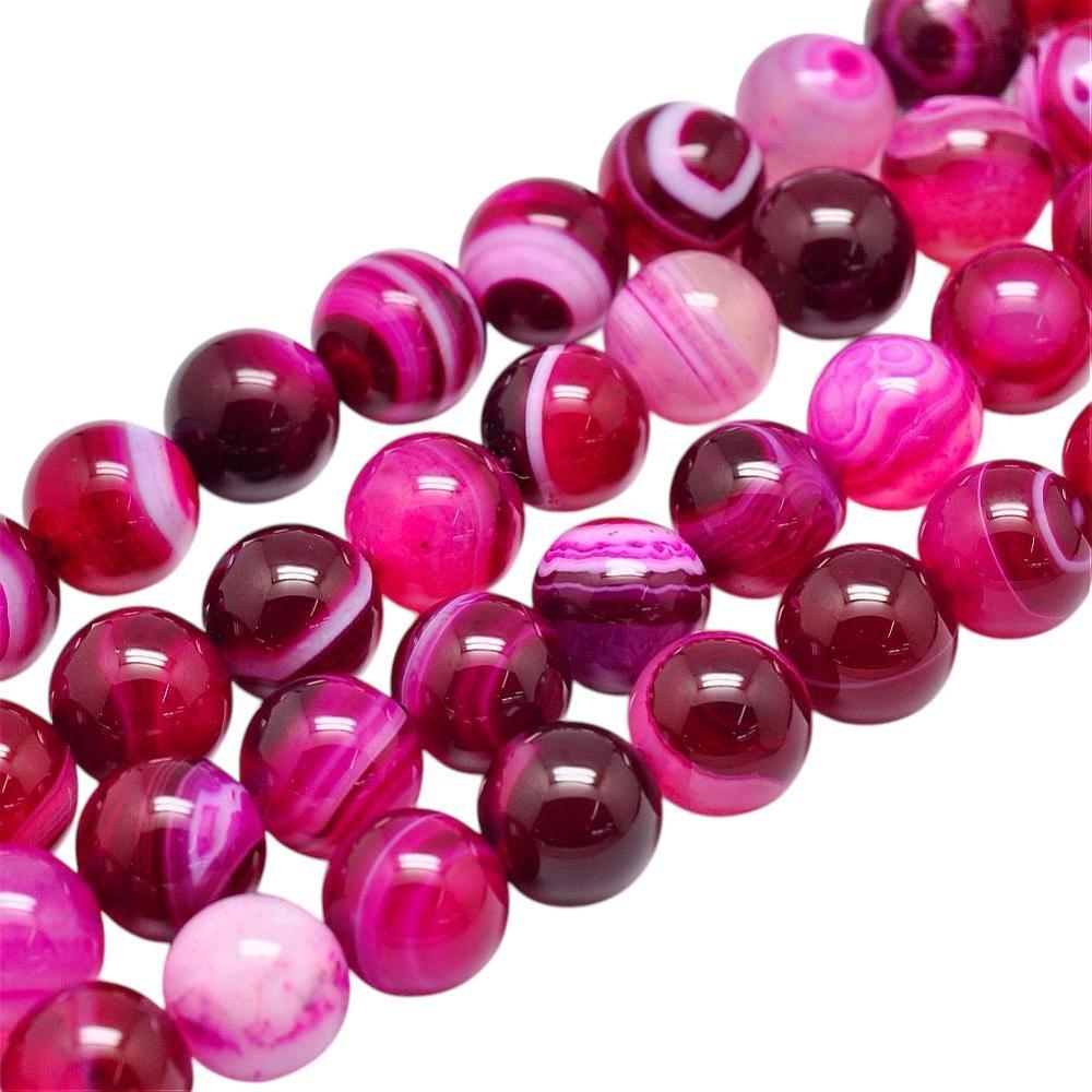 Edelsteen agaat 12mm faceted striped pink - per stuk-Kralen-Kraaltjes van Renate