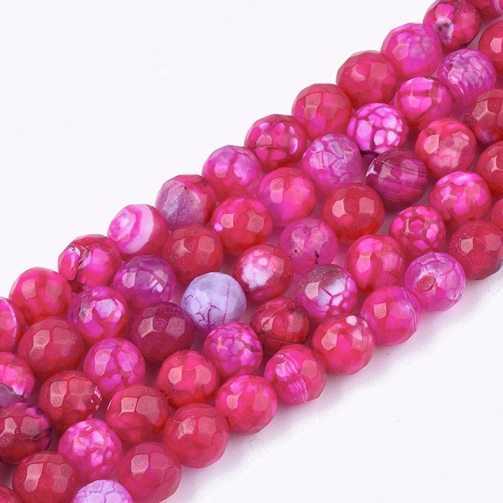 Edelsteen agaat Fuchsia 6mm- per 15 stuks-Kralen-Kraaltjes van Renate