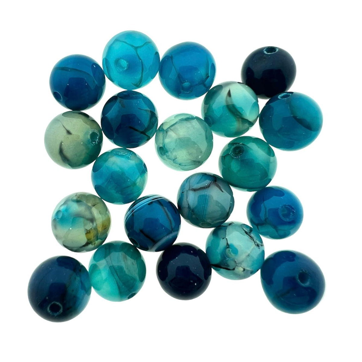 Edelsteen agaat blauw 10mm- per stuk-Kralen-Kraaltjes van Renate