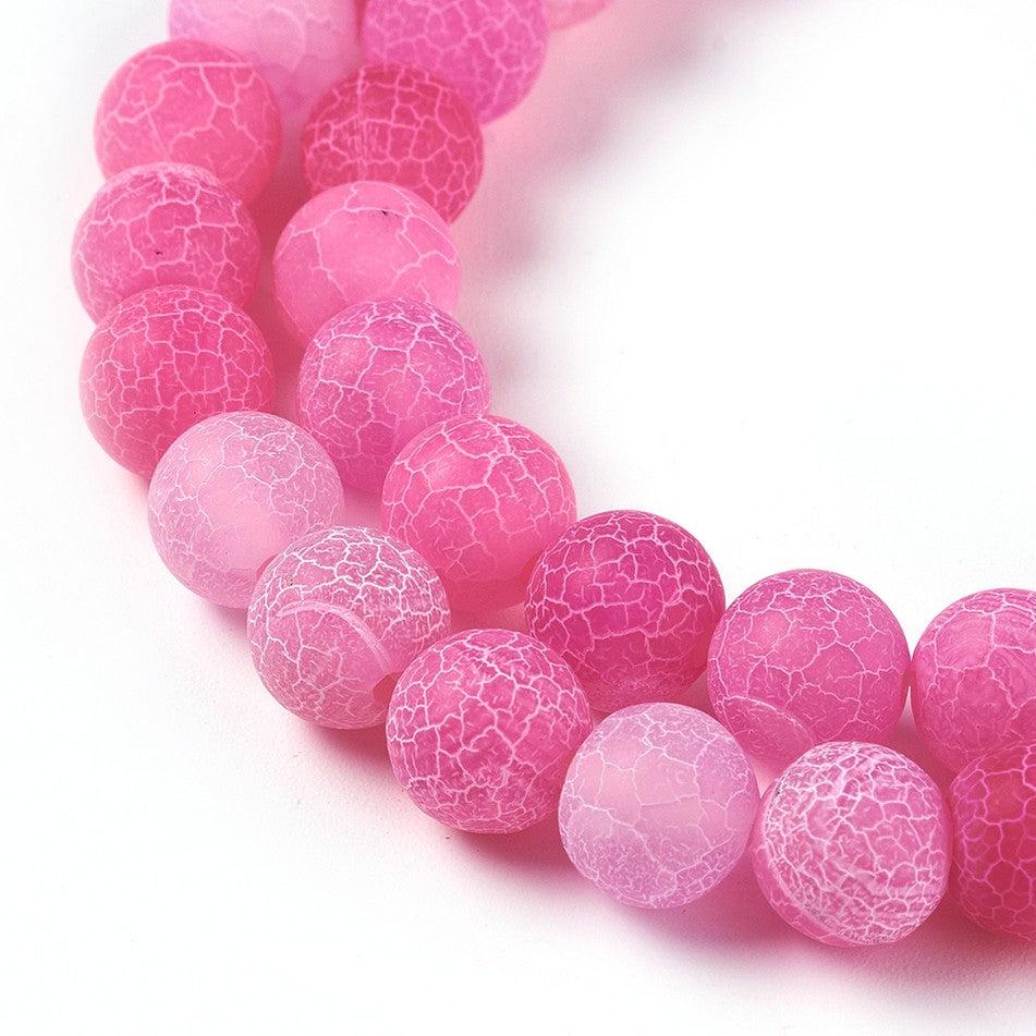 Edelsteen agaat crackle roze 8mm-Kralen-Kraaltjes van Renate