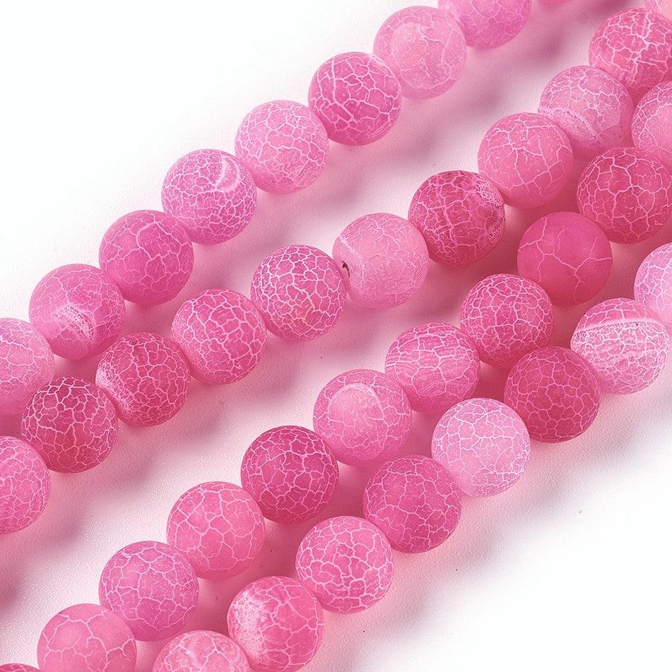 Edelsteen agaat crackle roze 8mm-Kralen-Kraaltjes van Renate