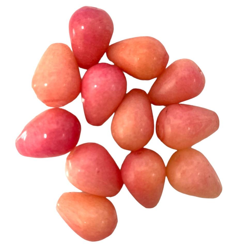 Edelsteen agaat druppel candy roze 13mm- per stuk-Kralen-Kraaltjes van Renate