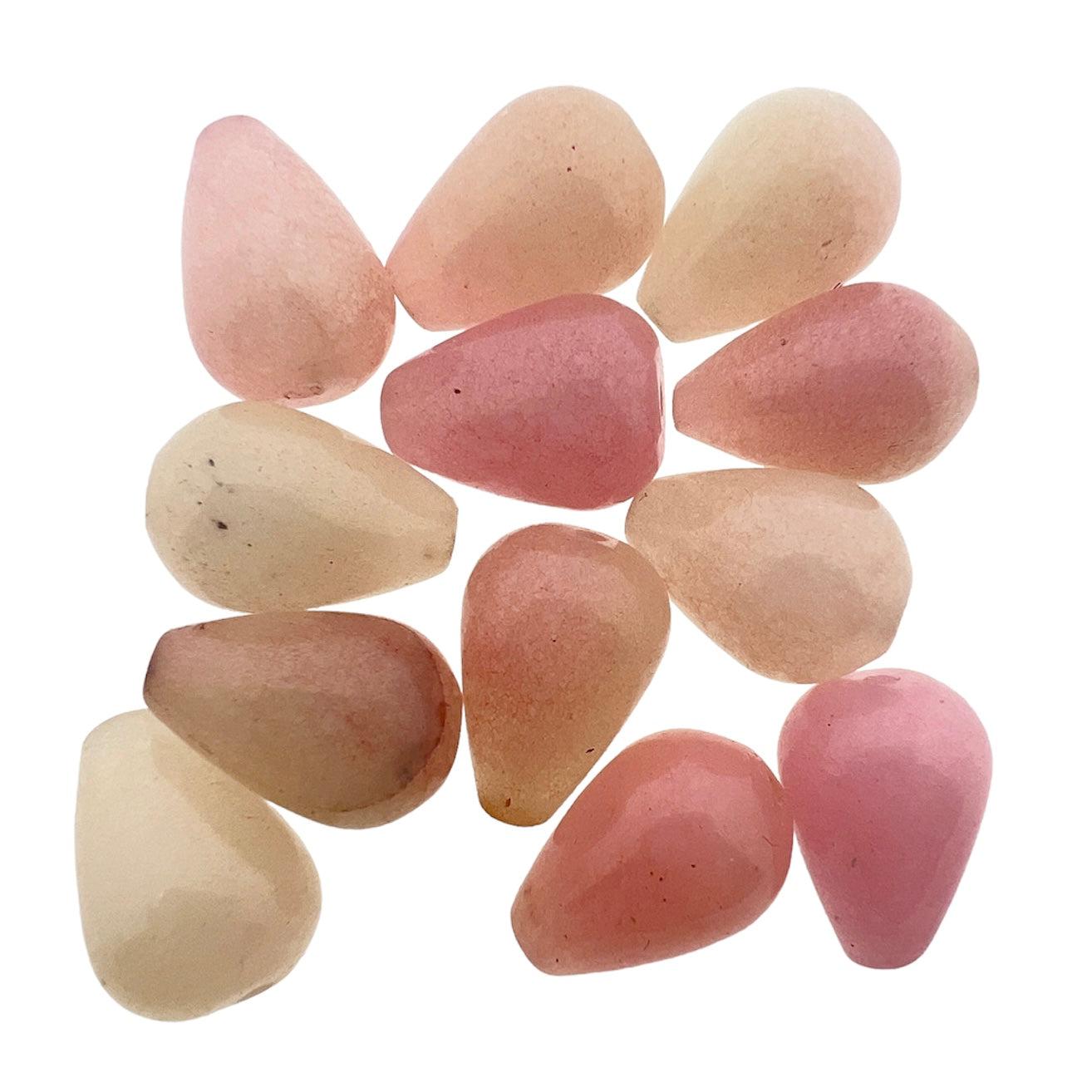 Edelsteen agaat druppel lichtroze 13mm- per stuk-Kralen-Kraaltjes van Renate